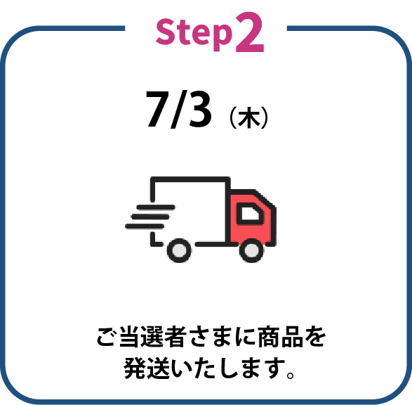 当選者さまに商品を発送いたします。